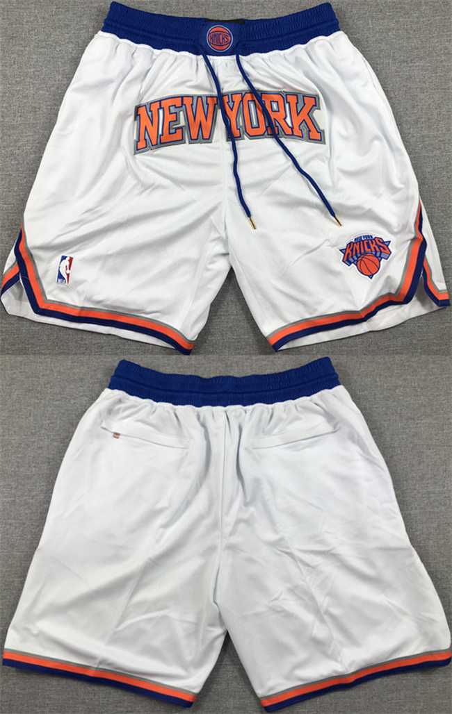 Mens New Yok Knicks White Shorts